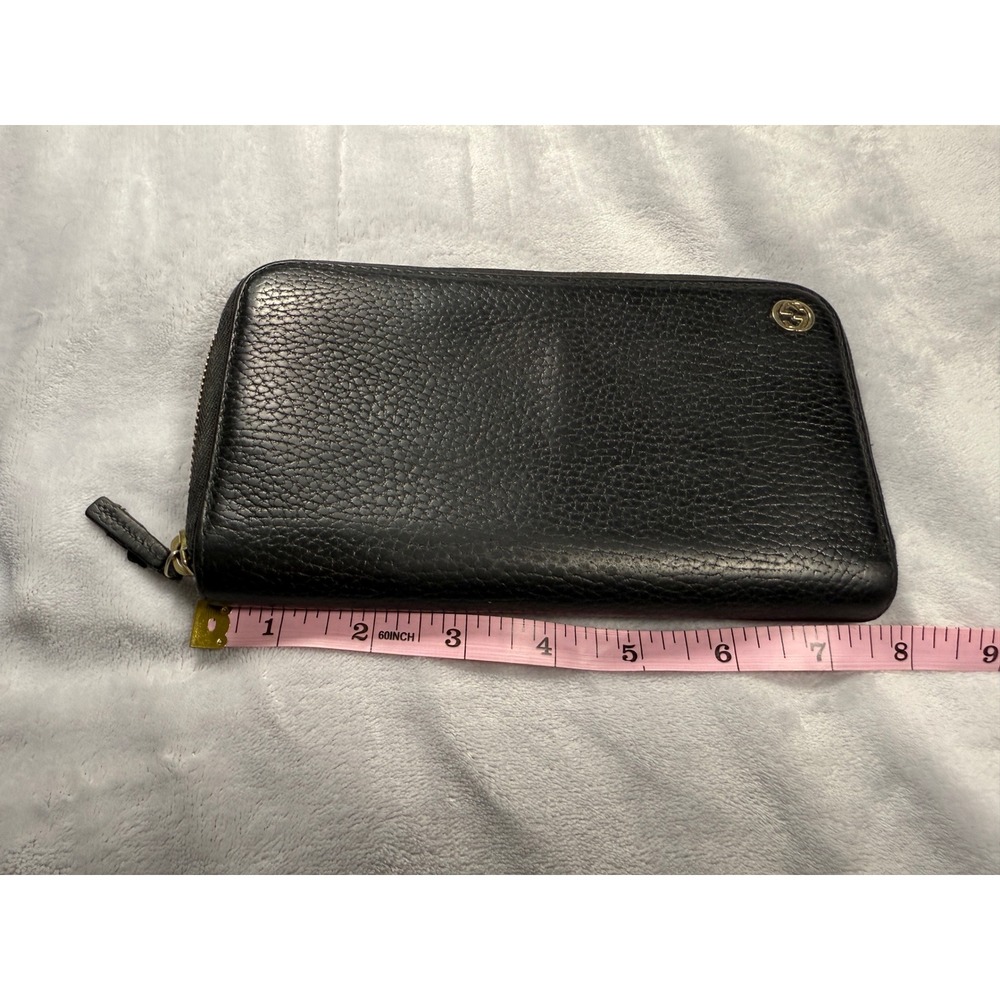 Gucci‎ Black Leather Interlocking G Zip Wallet - Picture 15 of 16